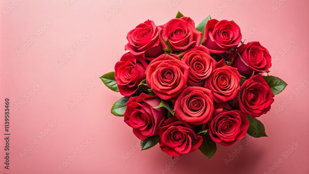 Romantic Valentine's Roses - Pastel Pink Background Romantic Valentine's Roses - Pastel Pink Background