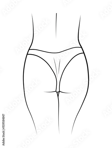 woman ass butt black and white hand drawing