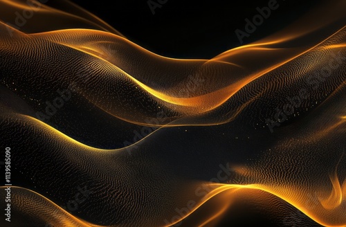 Golden Waves Abstract Parti...
