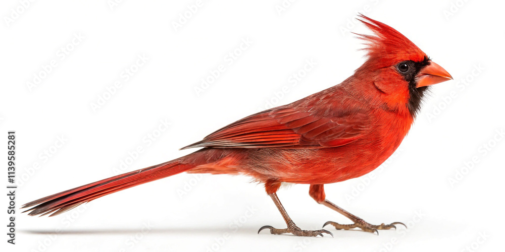 Full Body Front View of Northern Cardinal Bird Full Body Front View of Northern Cardinal Bird