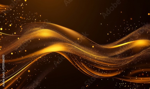 Golden Waves of Sparkling D...