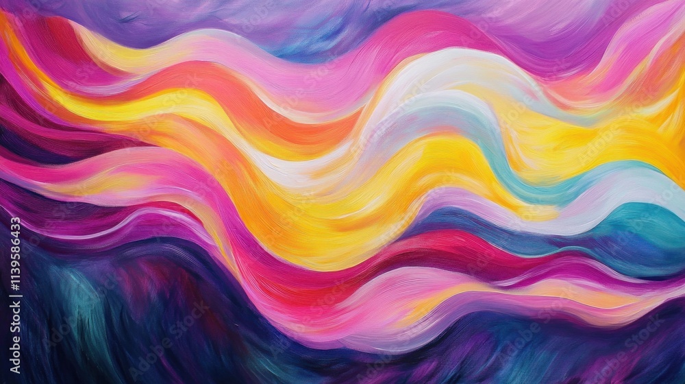 Abstract twisted waves of vibrant colors like yellow, pink, and violet, flowing in undulating motion to create a sense of fluidity and energy. Abstract twisted waves of vibrant colors like yellow, pink, and violet, flowing in undulating motion to create a sense of fluidity and energy.