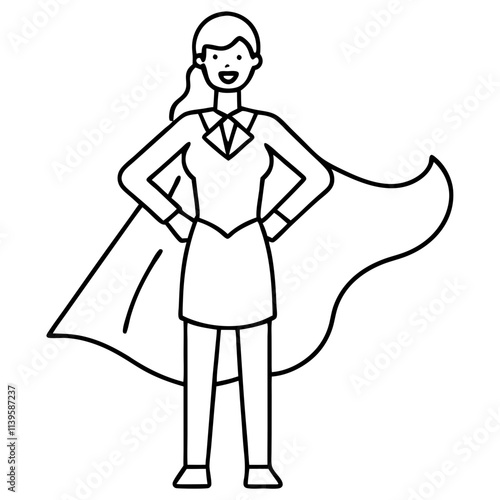 Superwoman line icon vector 