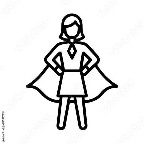 Superwoman line icon vector 