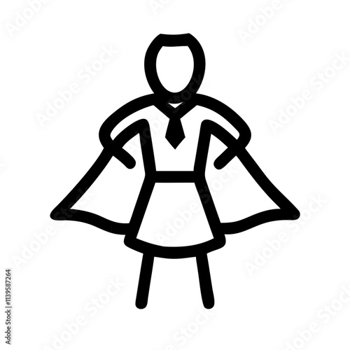 Superwoman line icon vector 