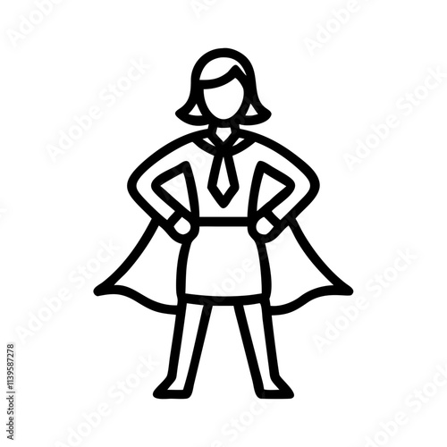 Superwoman line icon vector 