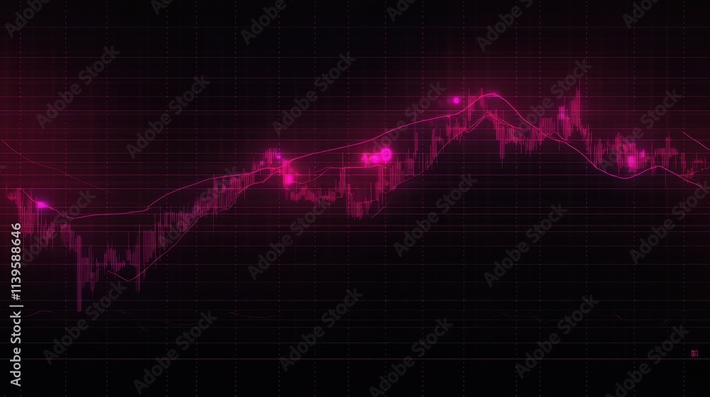 Rising pink stock market graph Rising pink stock market graph