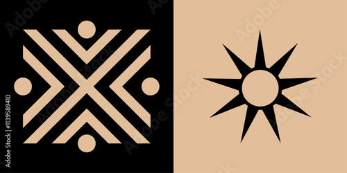 Sun and illustration symbol