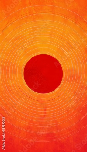 Abstract Orange Red Circula...