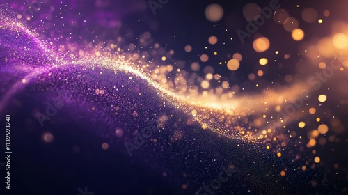 Abstract Golden Purple Glit...
