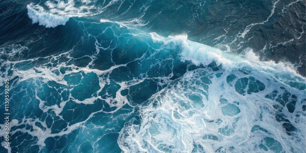 Ocean wave texture a vibrant display of turquoise water and white foam Ocean wave texture a vibrant display of turquoise water and white foam