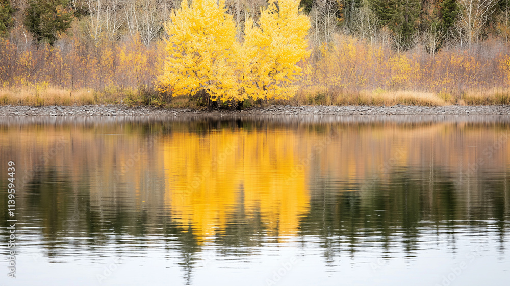 Fototapeta premium Golden Autumn Reflection 