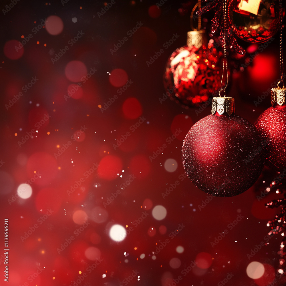 christmas background with red balls christmas background with red balls