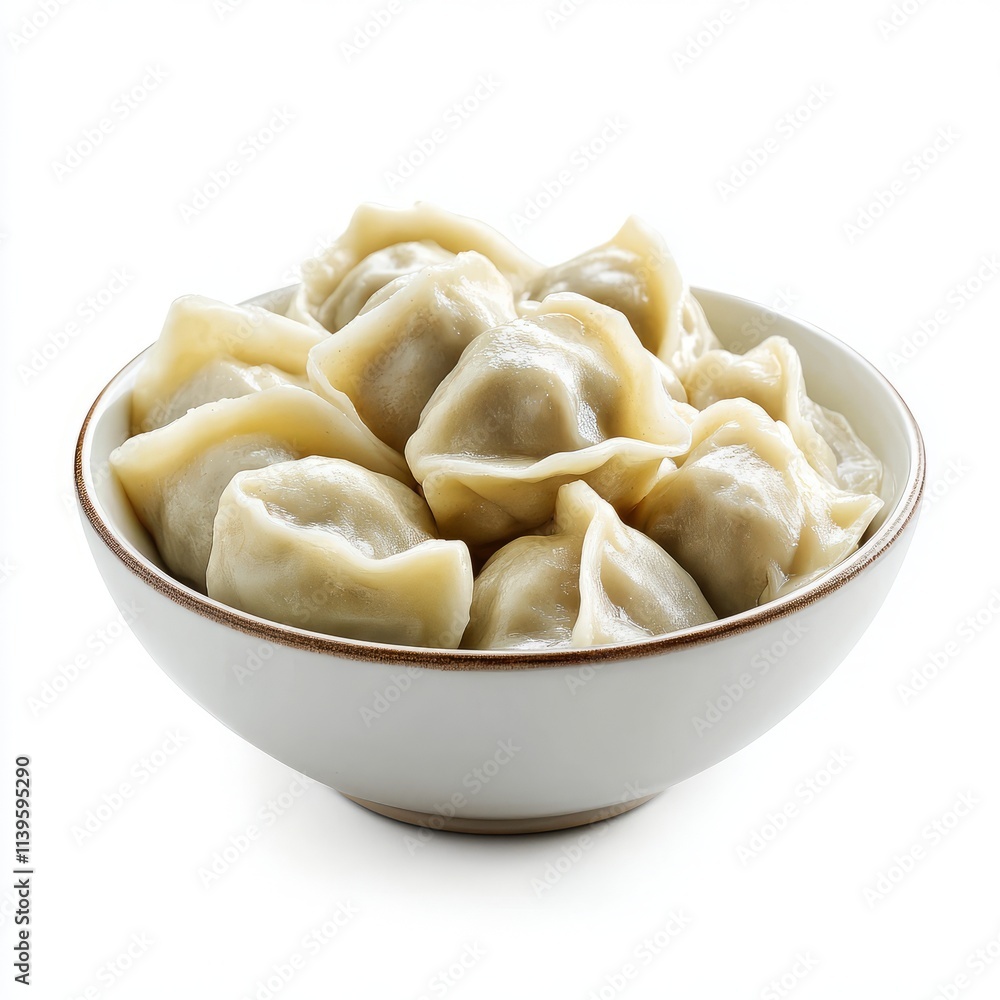 Bowl of dumplings isolated on white background Bowl of dumplings isolated on white background