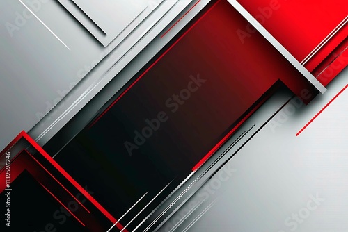 Dynamic technology-inspired abstract background with sharp red, black, and silver lines, creating a sleek and futuristic digital design.