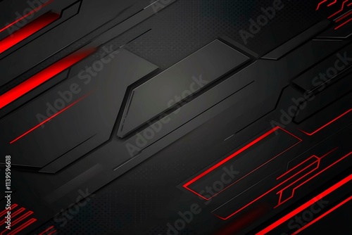 Dynamic technology-inspired abstract background with sharp red, black, and silver lines, creating a sleek and futuristic digital design.