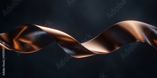 Abstract bronze ribbon swir...