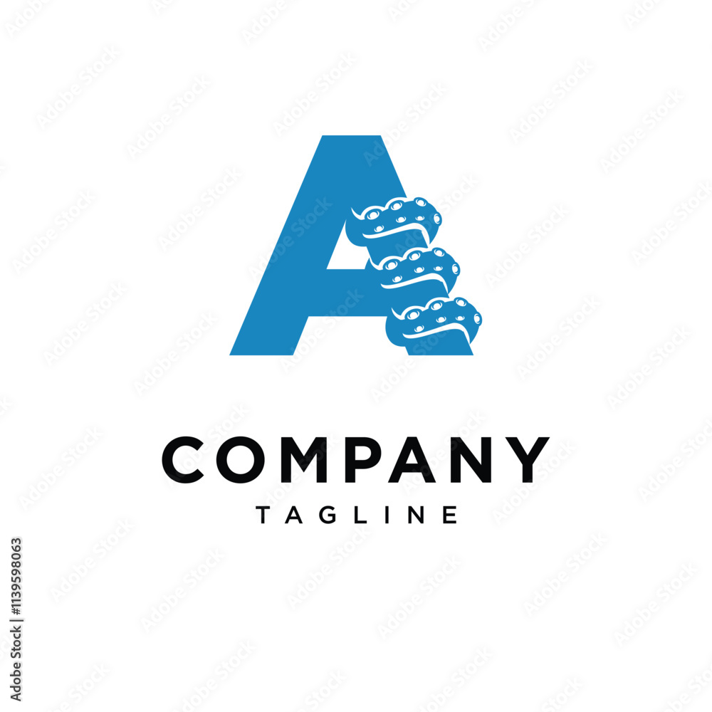 Letter A Tentacle Logo Icon Vector Letter A Tentacle Logo Icon Vector