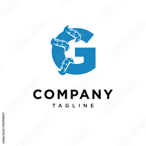 Letter G Tentacle Logo Icon Vector