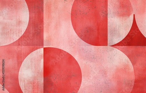 Abstract Red and White Geom...