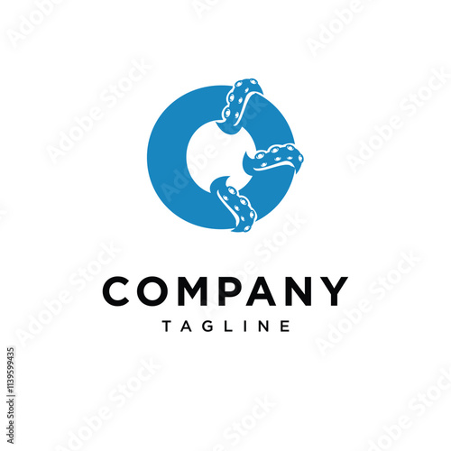 Letter O Tentacle Logo Icon Vector