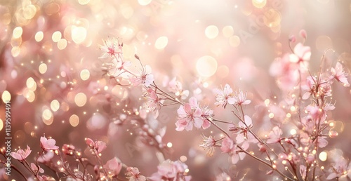 Delicate Pink Blossoms Glow...