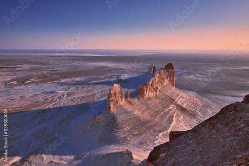 On the Ustyurt Plateau.
Uplands of the Ustyurt plateau.
Desert and plateau Ustyurt or Ustyurt plateau is located in the west of Central Asia, particulor in Kazakhstan, Turkmenistan and Uzbekistan.
