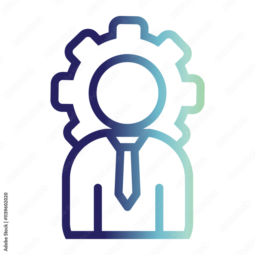 Business and Motivation icon on line gradient style Business and Motivation icon on line gradient style