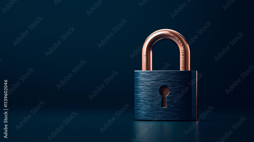 Naklejka premium digital lock symbolizing encryption and security in cyber world. This represents importance of protecting data and information from cyber threats
