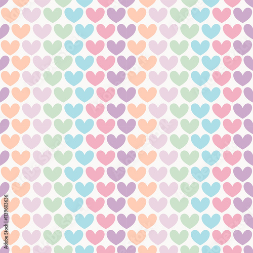 Valentine Seamless Patterns with Pastel Heart