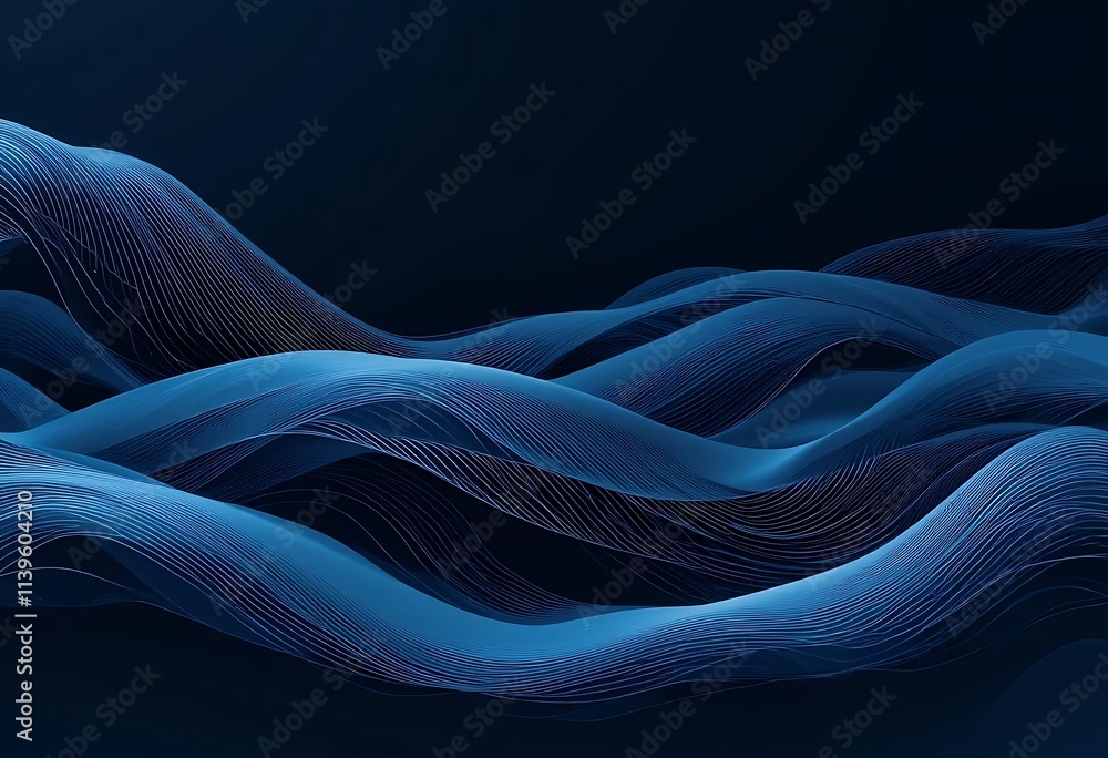 Fototapeta premium Overlapping wave-like lines creating a dynamic, elegant look