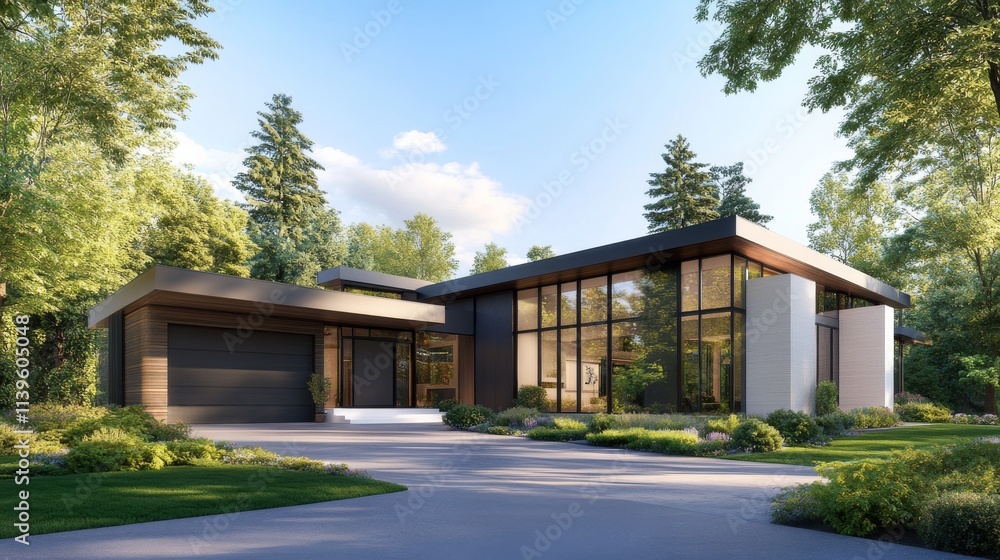 Beautiful modern house for rent in Estes with large windows and lush landscaping Beautiful modern house for rent in Estes with large windows and lush landscaping