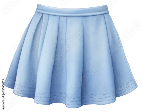 PNG Short skirt miniskirt white blue.