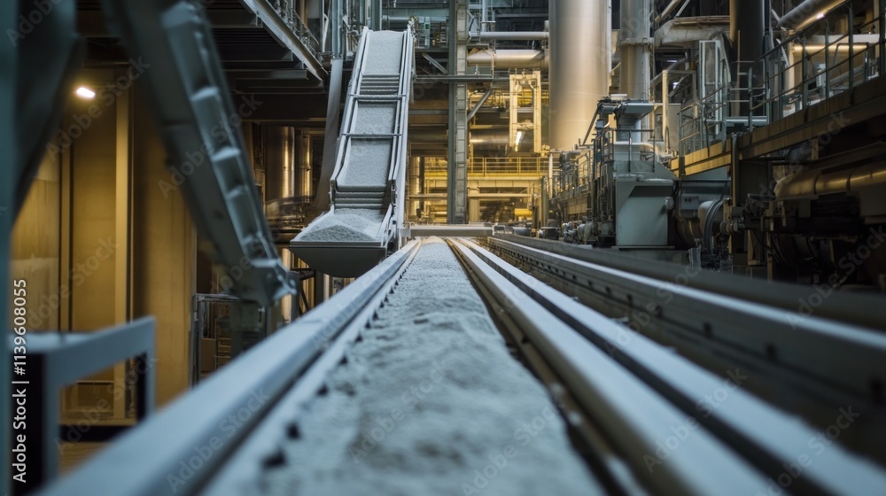 A detailed shot of a cement production line where raw materials are carefully processed, blended, and fired in large kilns to create premium-quality cement, with automated systems managing the flow. A detailed shot of a cement production line where raw materials are carefully processed, blended, and fired in large kilns to create premium-quality cement, with automated systems managing the flow.