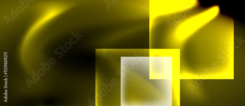 Dark neon colors with glass square shapes