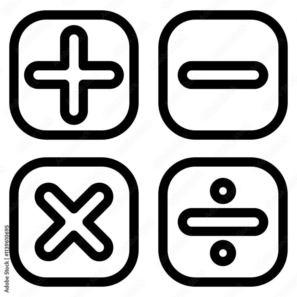 Fototapeta premium Elementary maths Line Icon