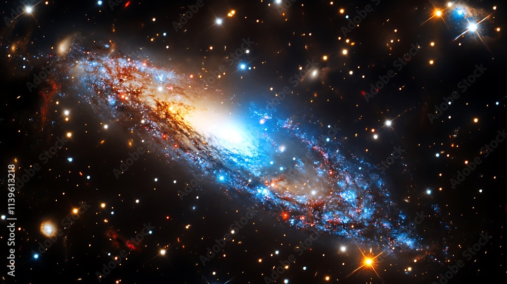 Obraz premium Stunning Spiral Galaxy NGC 5194: Cosmic Dance in Deep Space. AI Generated