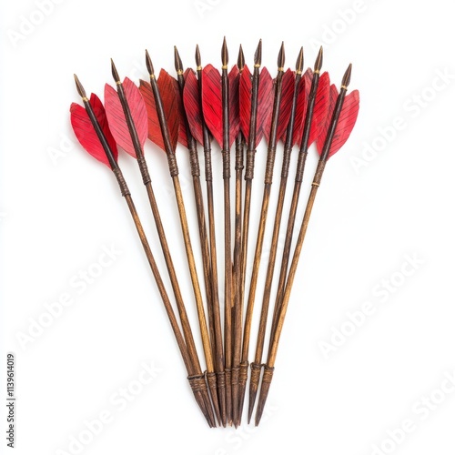 Cupids arrow quiver isolated on white background