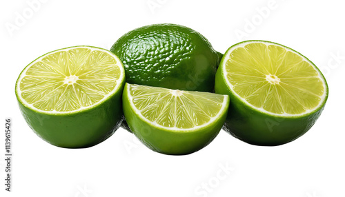 Set of delicious limes cut out