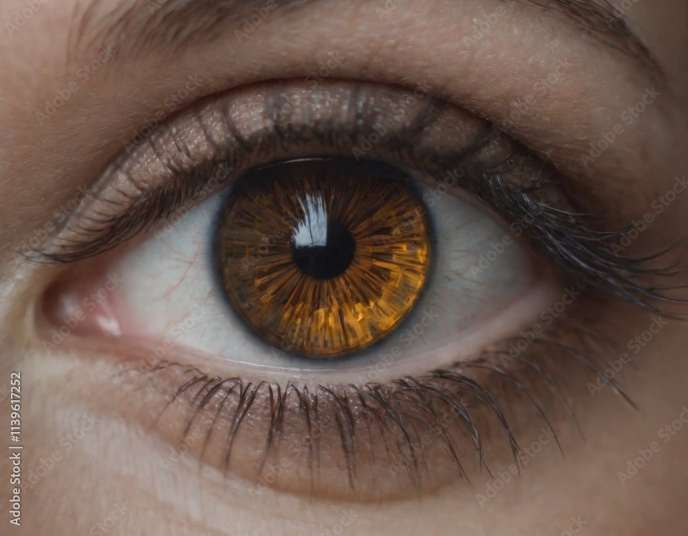 Fototapeta premium female eye close up, realistic illustration