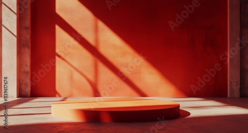 Orange Platform Against Red...