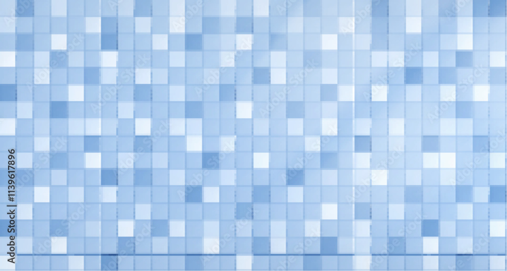 Blue mosaic tile background. Vector realistic illustration of bathroom, toilet, kitchen, shower ceramic wall or floor design, abstract geometric backdrop for presentation template, seamless gradient Blue mosaic tile background. Vector realistic illustration of bathroom, toilet, kitchen, shower ceramic wall or floor design, abstract geometric backdrop for presentation template, seamless gradient