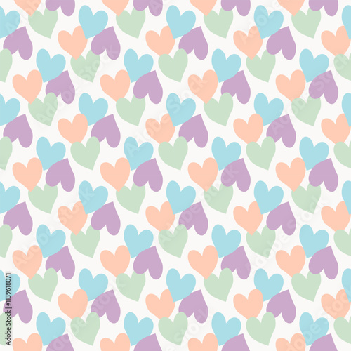 Valentine Seamless Patterns with Pastel Heart