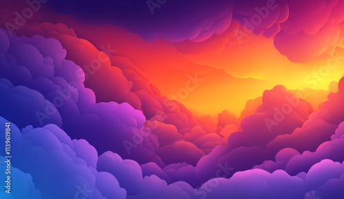 Vibrant Sunset Cloudscape A...
