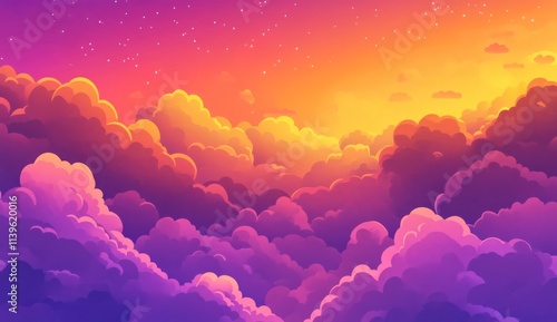 Vibrant Sunset Cloudscape A...