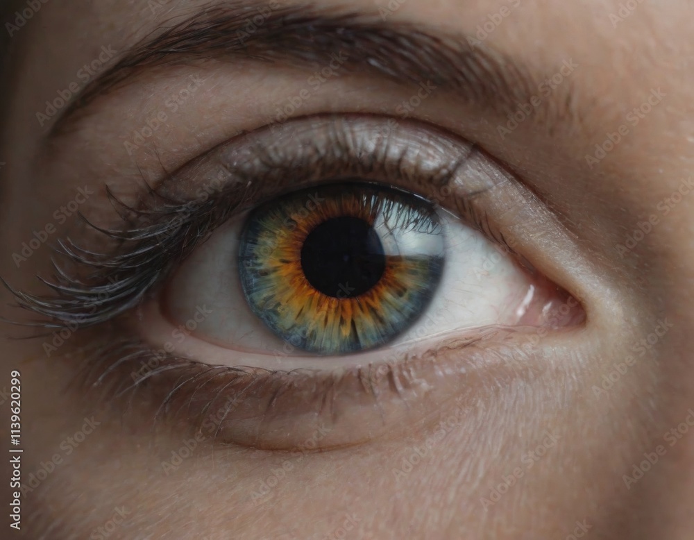 female eye close up, realistic illustration female eye close up, realistic illustration
