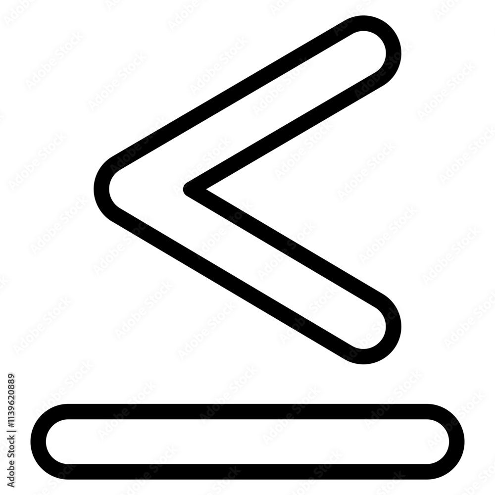 Less than sign Line Icon Less than sign Line Icon