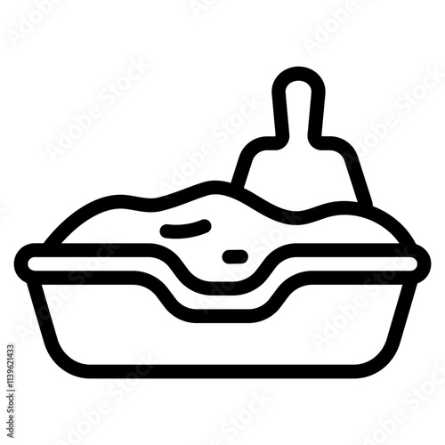 Litter box Line Icon