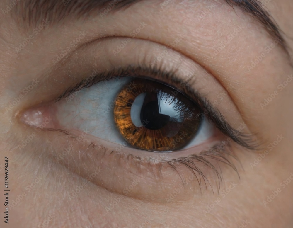 Fototapeta premium female eye close up, realistic illustration