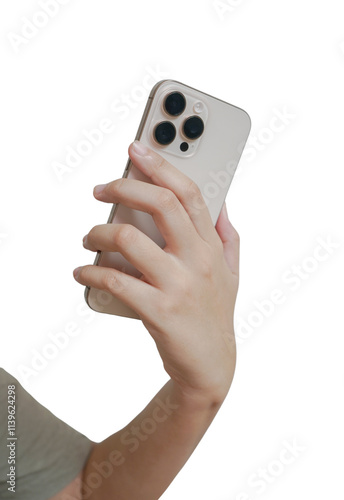 A person is holding a white iPhone
